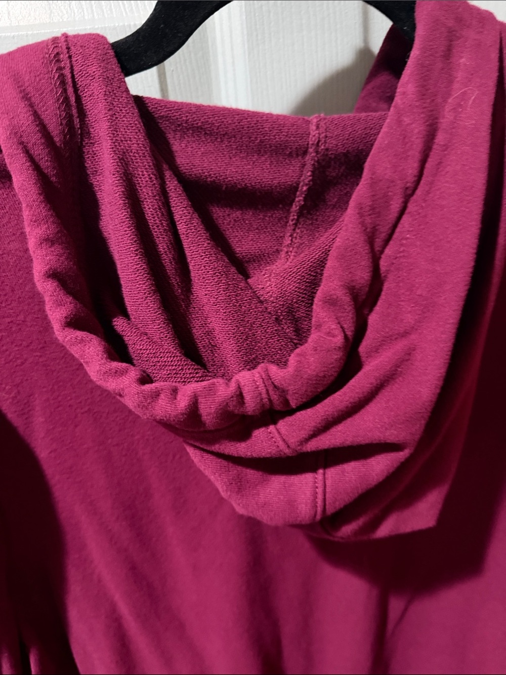 Plush Berry Fleece Hoodie with Drawstring - Picture 4 of 4